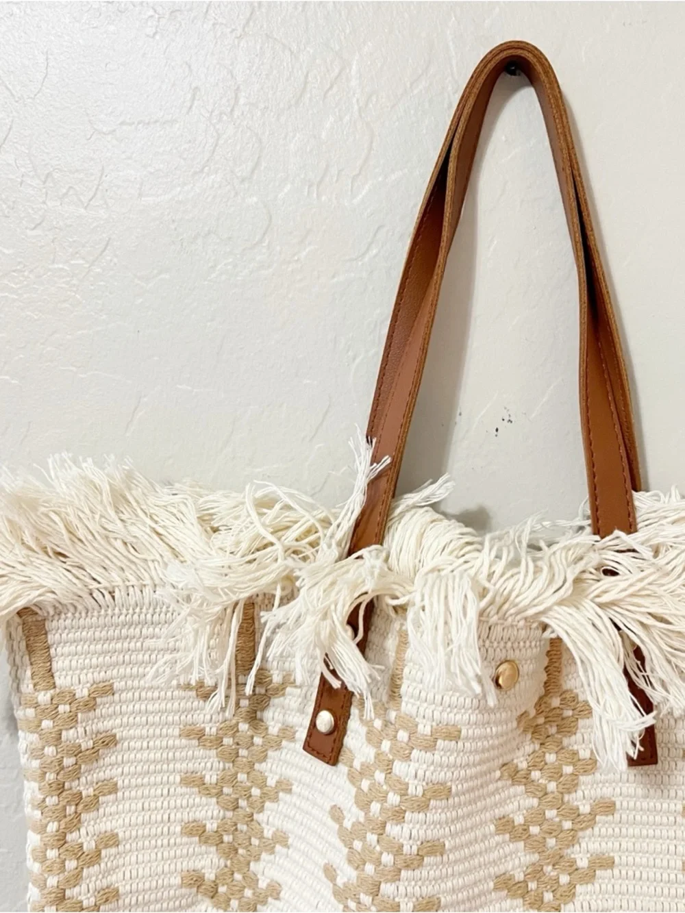 LULLA Collection Fringe Woven Tote Bag - Picture 3 of 9